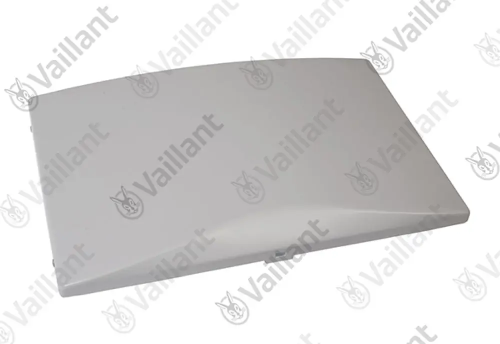 Vaillant-Deckel in schlichtem Design, flache Form mit abgerundeten Kanten, geeignet für bestimmte Heizgeräte.